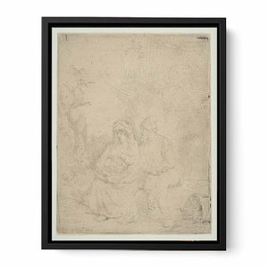 The Rest on the Flight into Egypt Lightly etched Painting