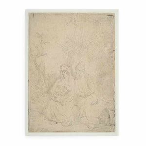 The Rest on the Flight into Egypt Lightly etched Painting