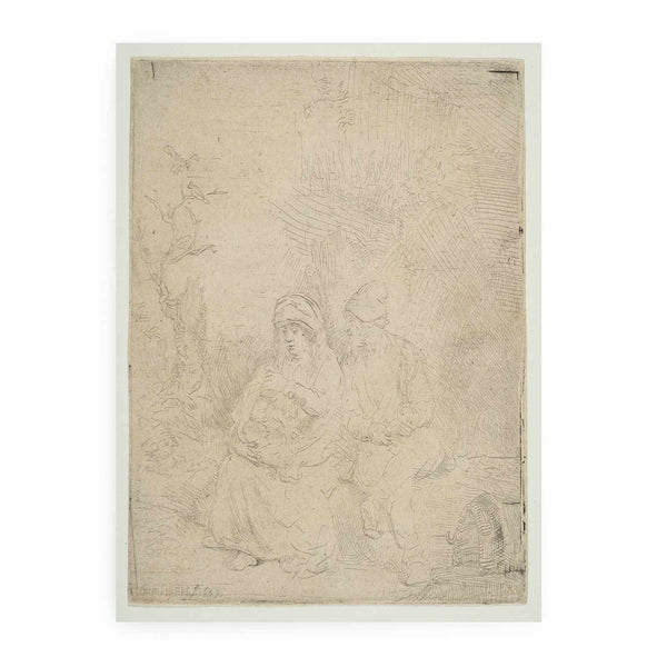 The Rest on the Flight into Egypt Lightly etched Painting