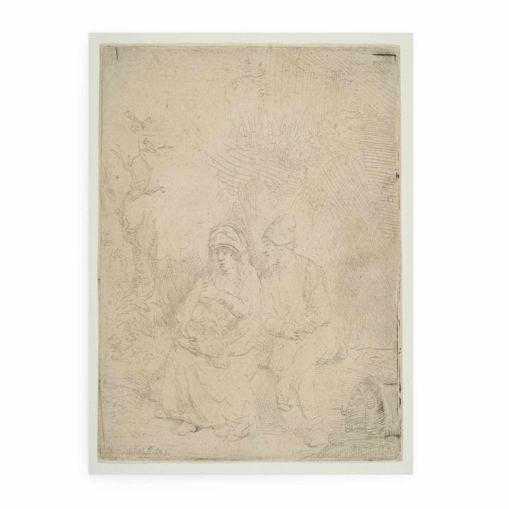 The Rest on the Flight into Egypt Lightly etched Painting