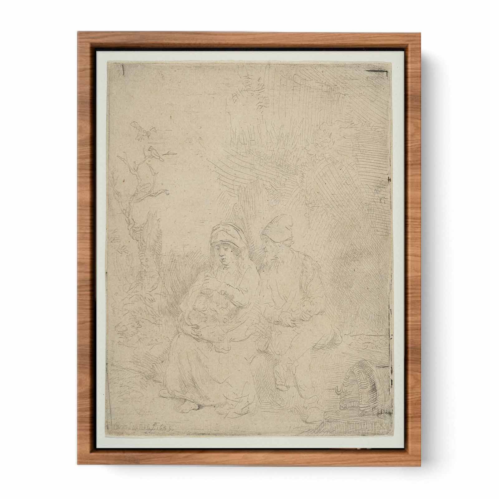 The Rest on the Flight into Egypt Lightly etched Painting