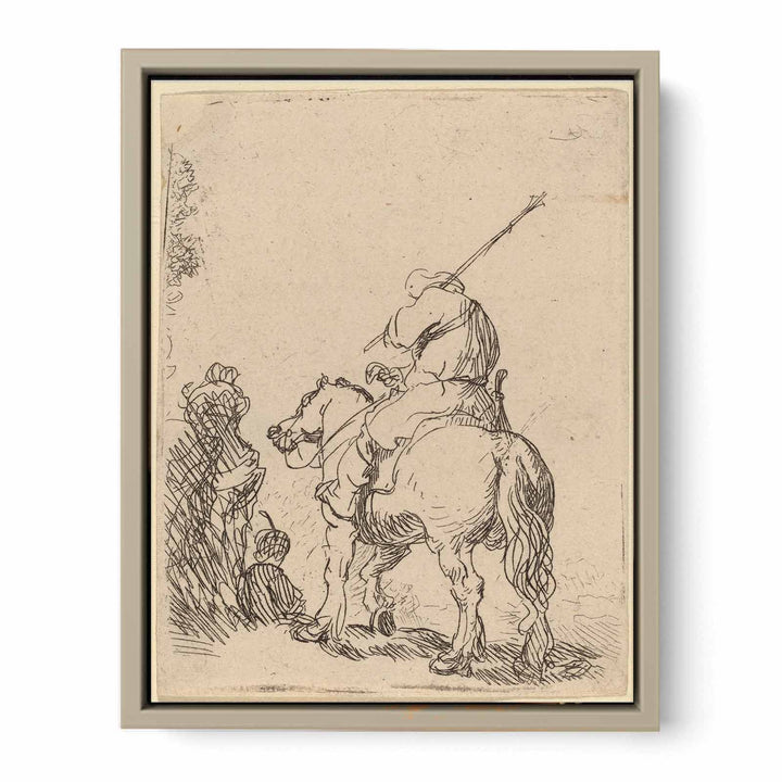A Turbaned Soldier on Horseback Painting