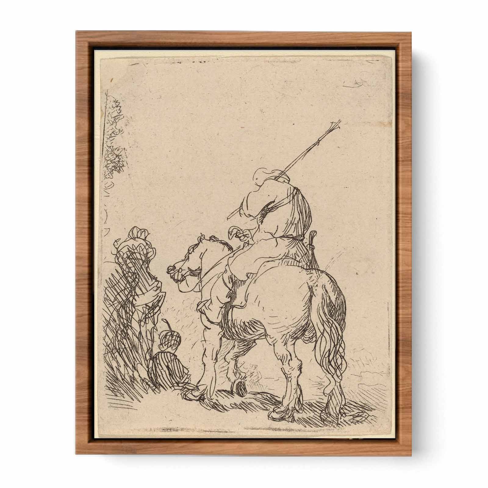 A Turbaned Soldier on Horseback Painting