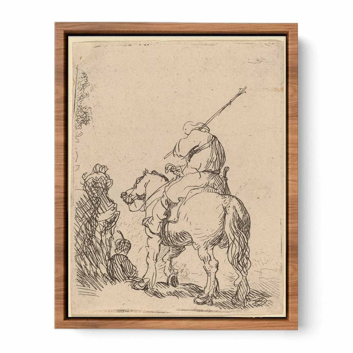 A Turbaned Soldier on Horseback Painting