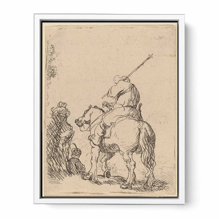 A Turbaned Soldier on Horseback Painting