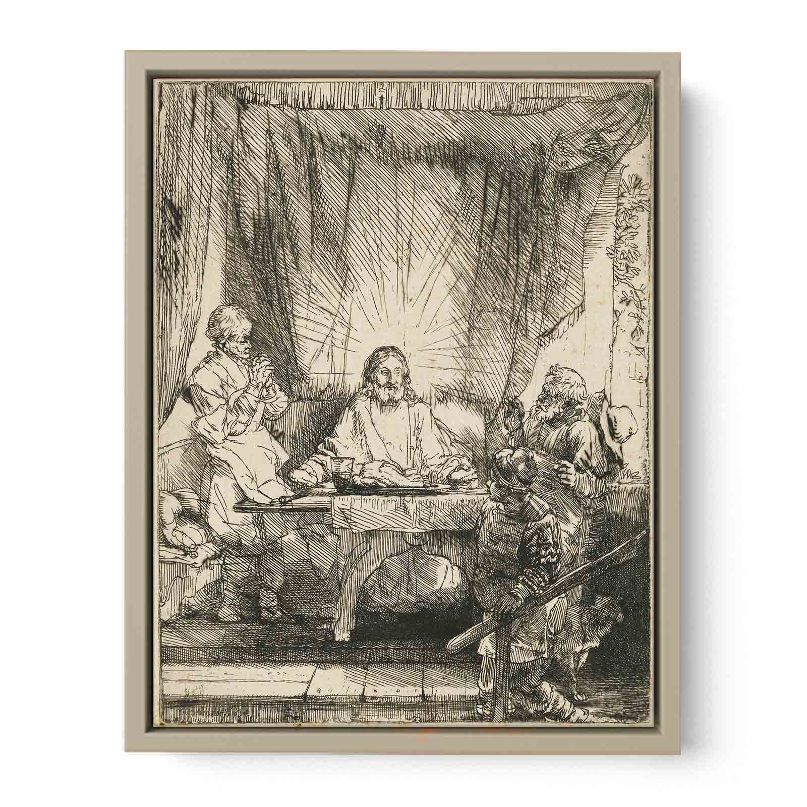 Christ at Emmaus Large plate Painting