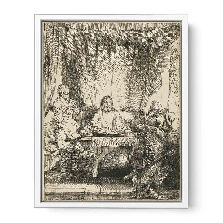 Christ at Emmaus Large plate Painting