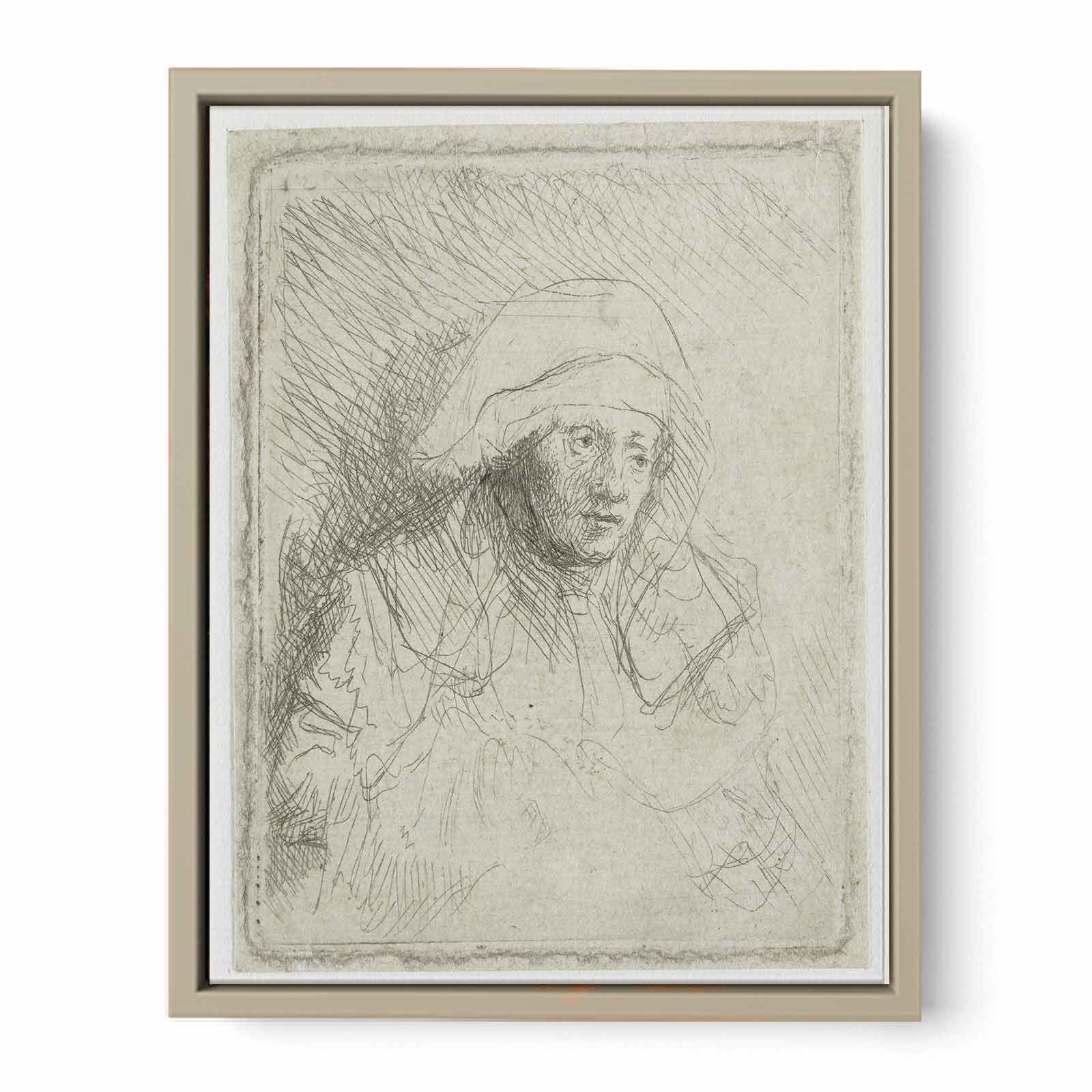 Sick Woman With A Large White Headdress
 Painting