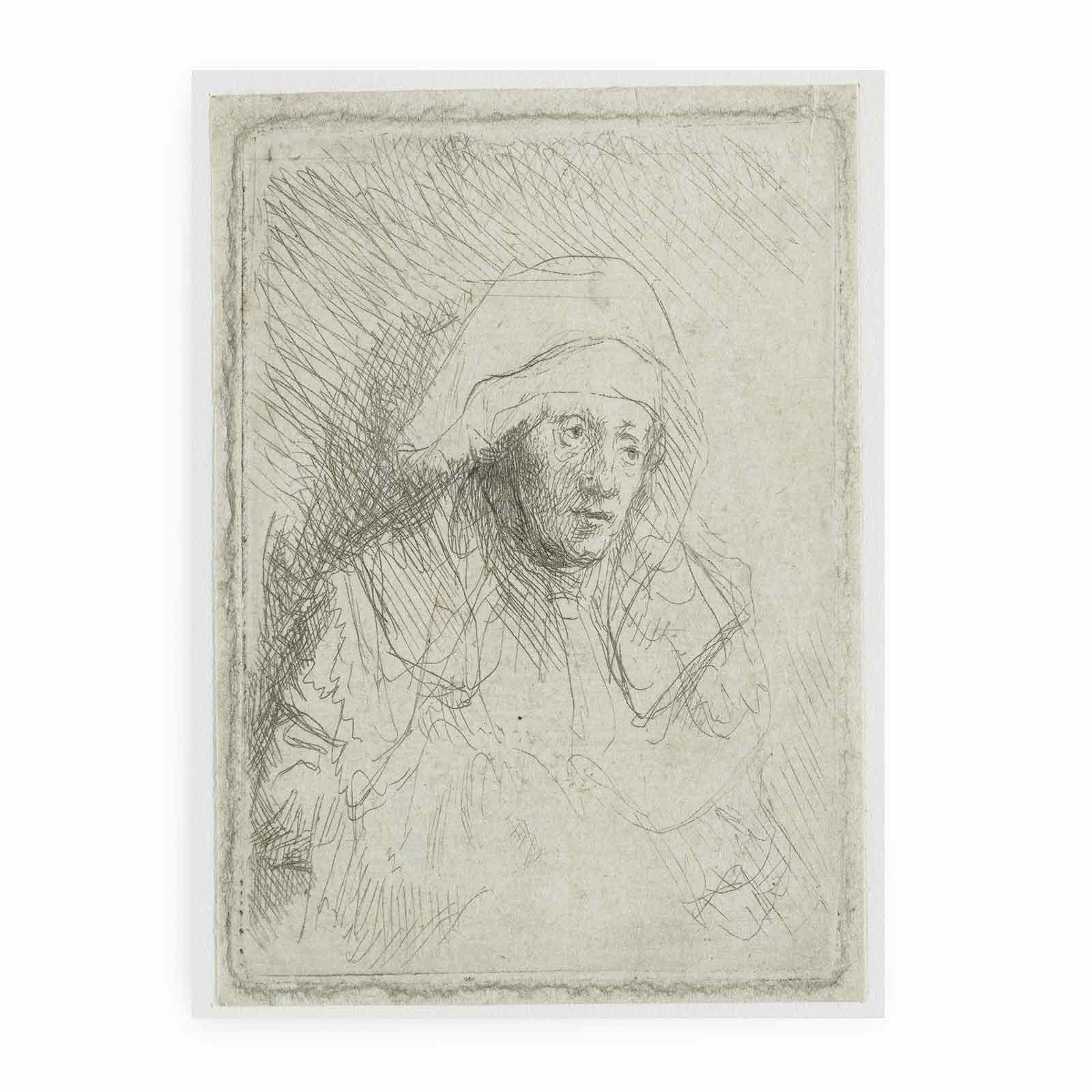 Sick Woman With A Large White Headdress
 Painting