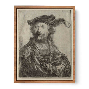 Self portrait in a velvet cap with plume Painting