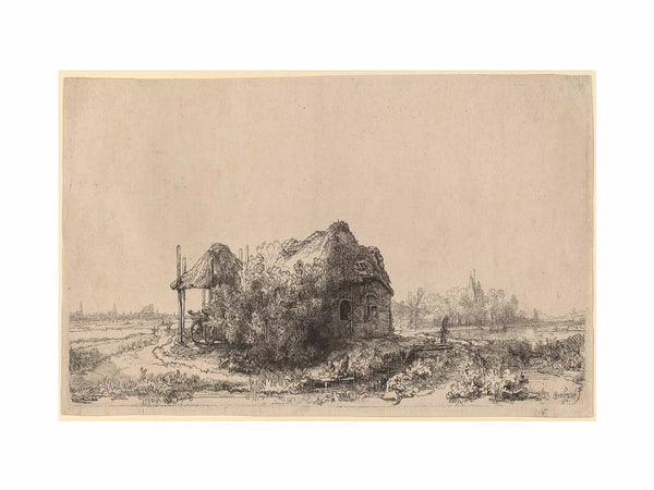 Landscape with a Cottage and Haybarn Oblong
 Painting