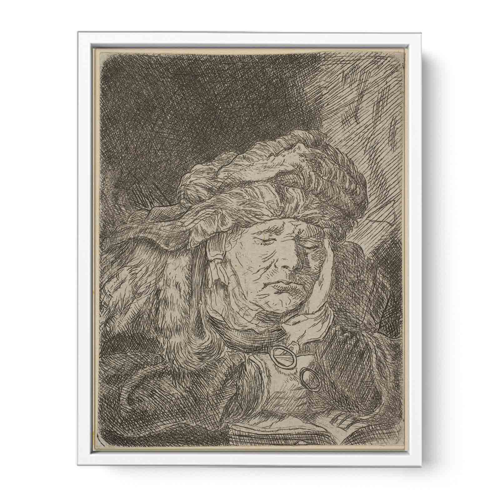 Old Woman Sleeping Painting