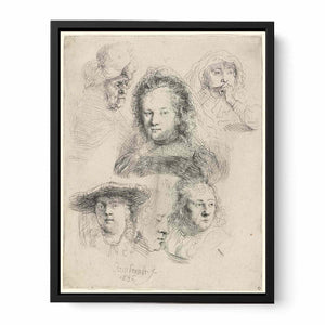 Studies Of The Head Of Saskia And Others Painting