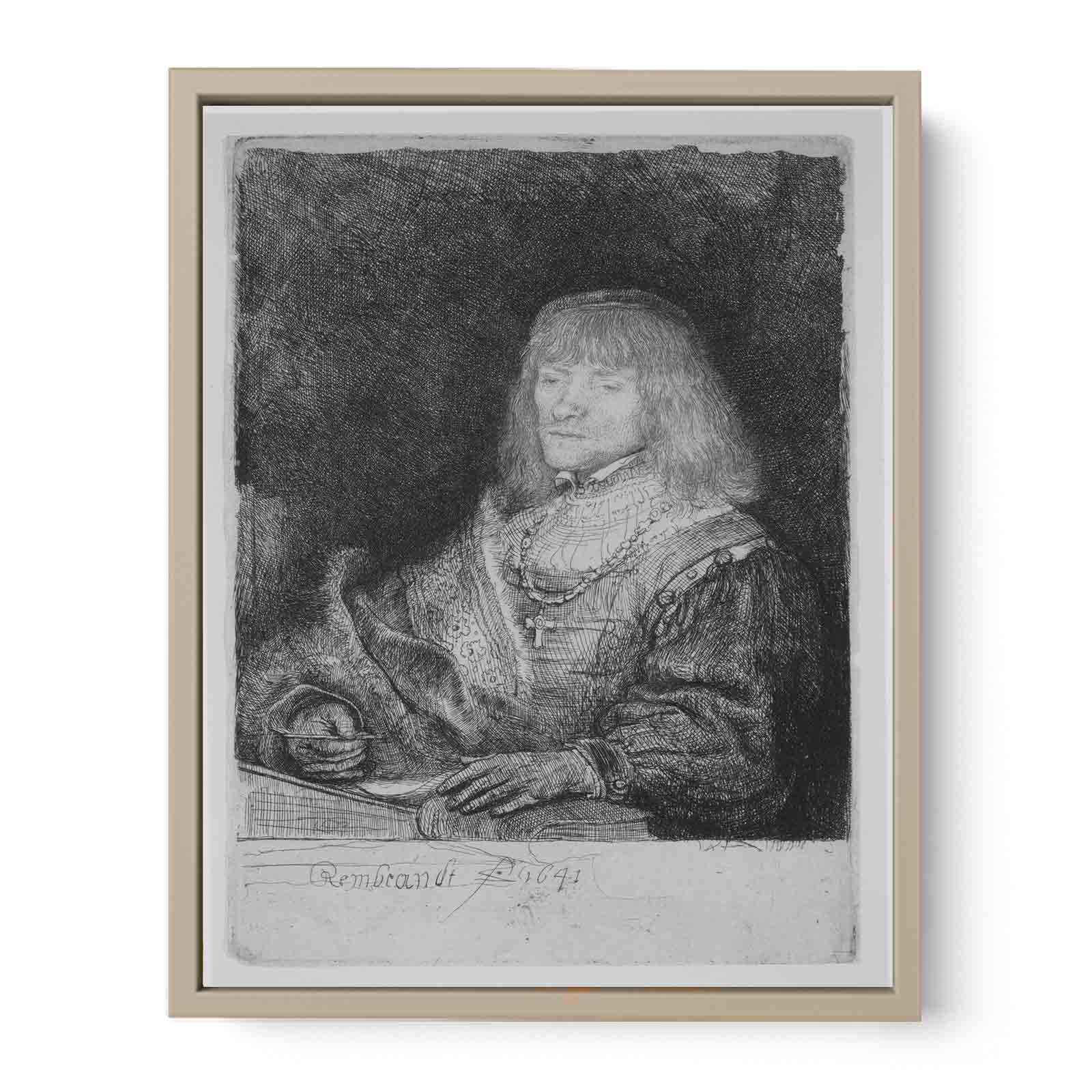 Man At A Desk Wearing A Cross And Chain Painting
