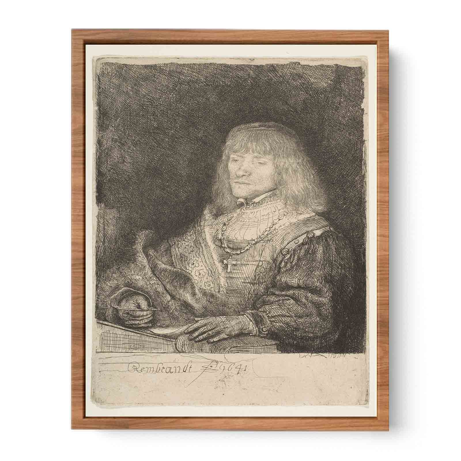 A Man at a Desk wearing a Cross and Chain Painting