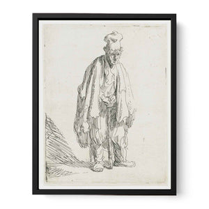 Beggar In A High Cap, Standing And Leaning On A Stick Painting