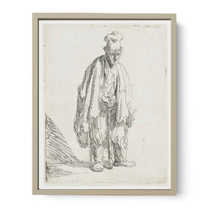 Beggar In A High Cap, Standing And Leaning On A Stick Painting