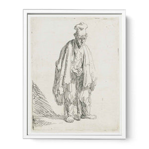 Beggar In A High Cap, Standing And Leaning On A Stick Painting
