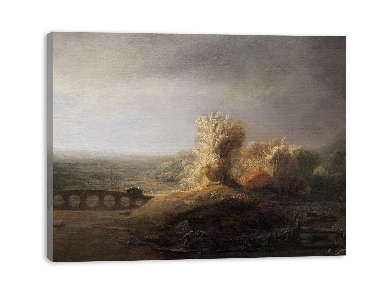 Landscape with a Long Arched Bridge 2 Painting