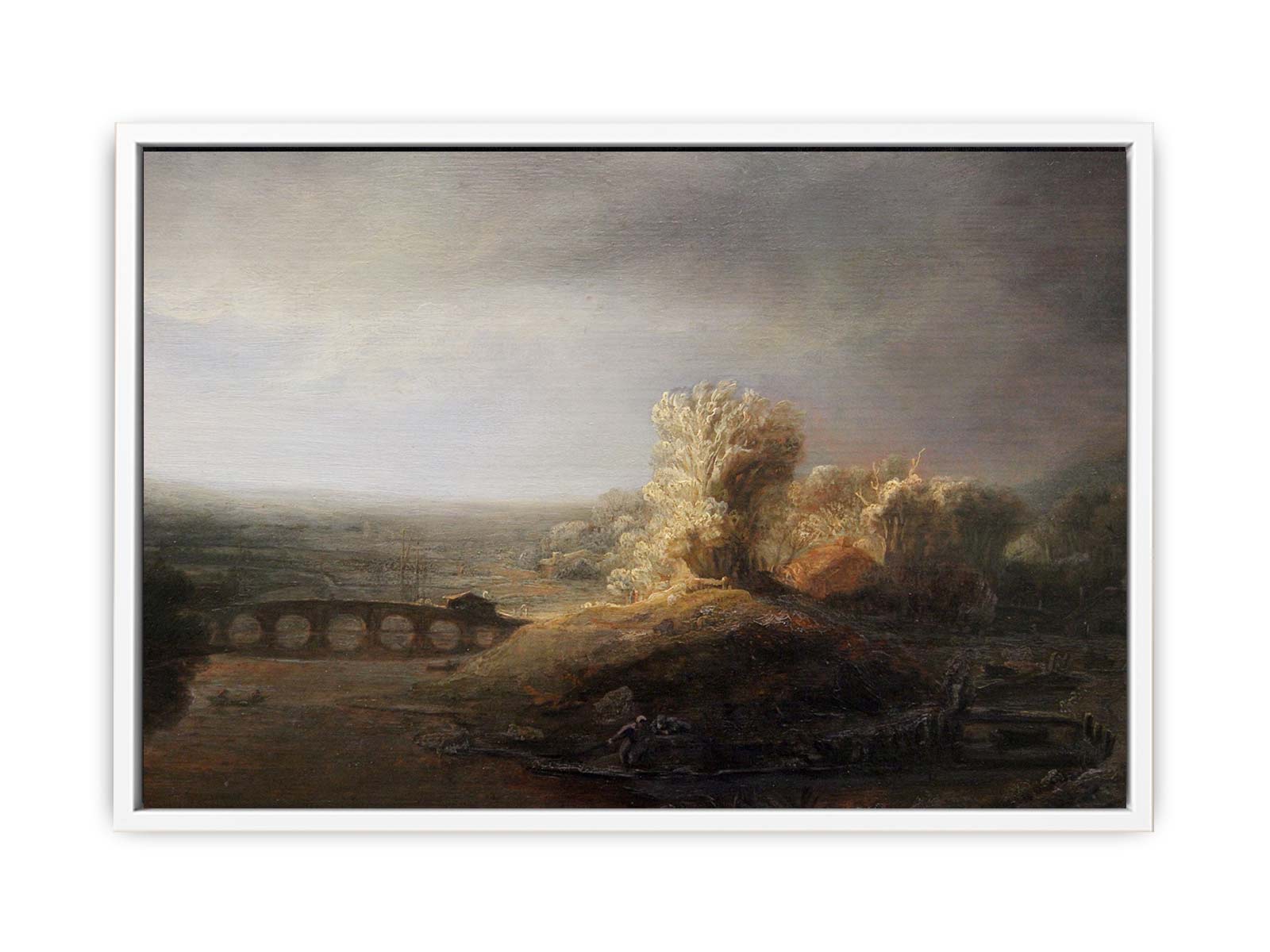 Landscape with a Long Arched Bridge 2 Painting