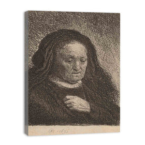 The Artist's Mother With Her Hand On Her Chest Painting