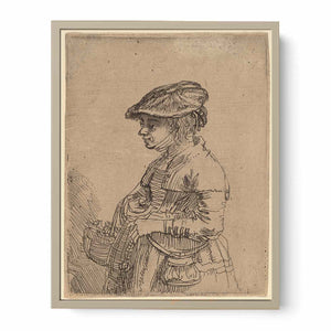 A Girl with a Basket Painting