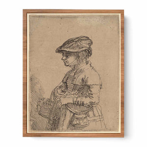 A Girl with a Basket Painting