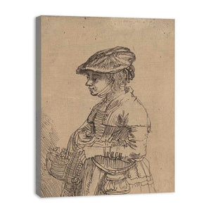 A Girl with a Basket Painting