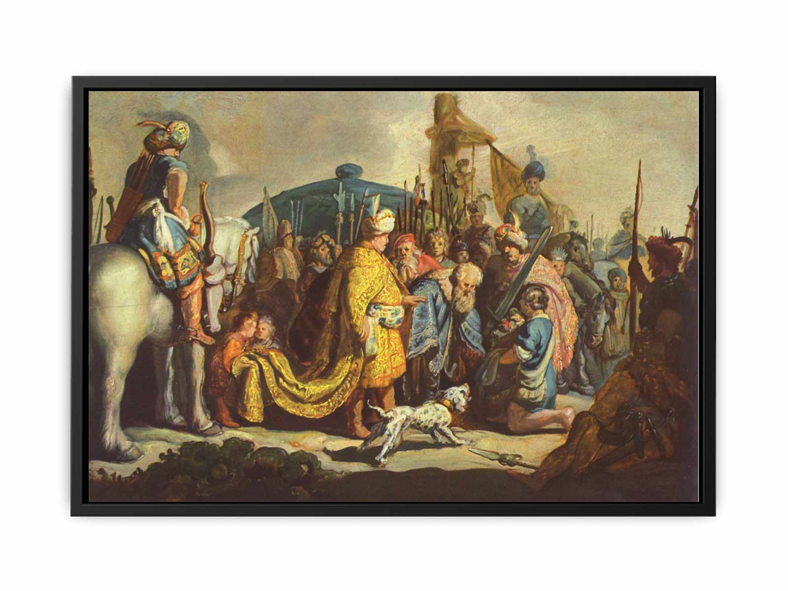 David with the head of Goliath before Saul Painting