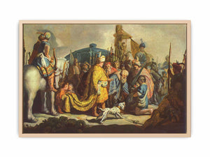 David with the head of Goliath before Saul Painting