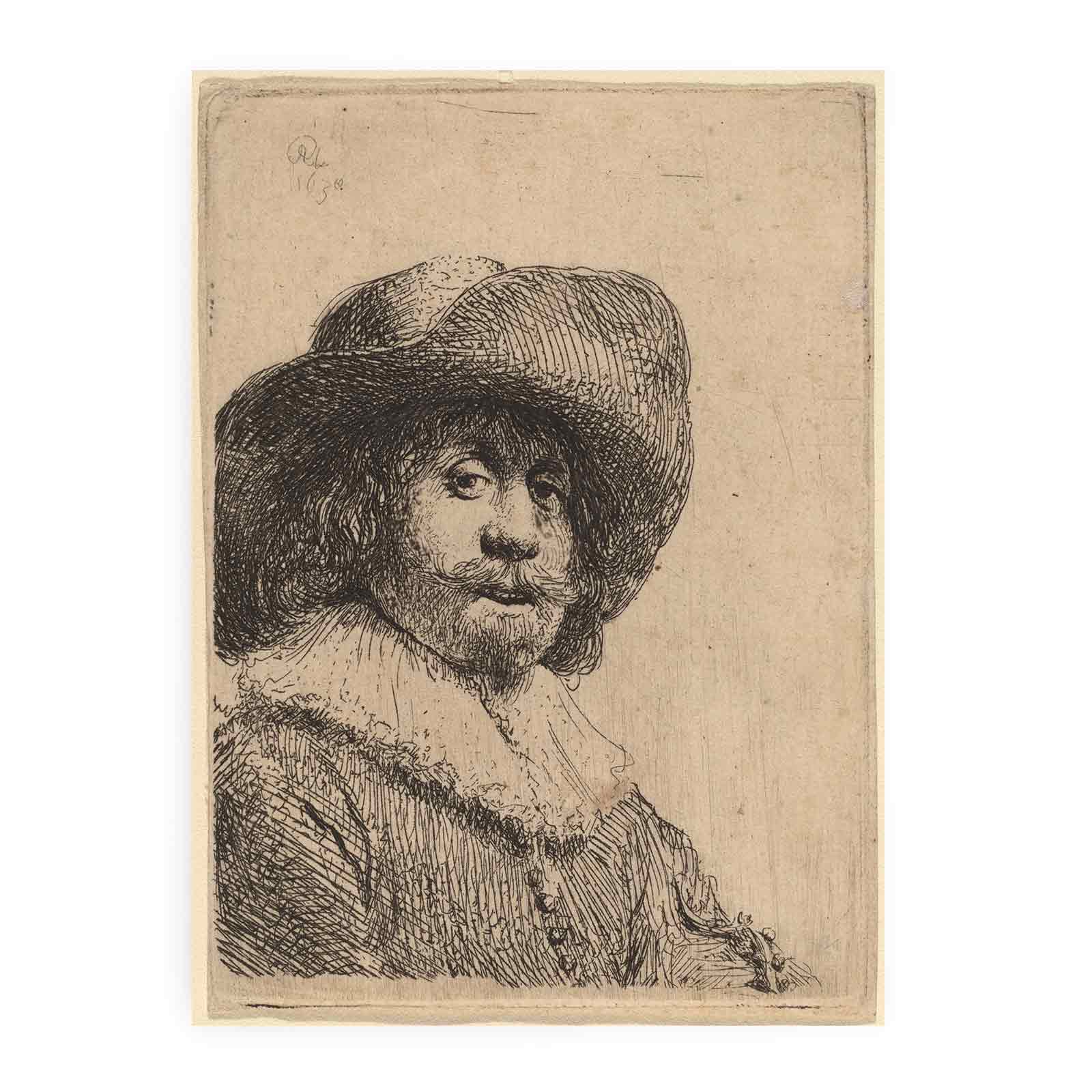 A Man in a broad-brimmed Hat Painting