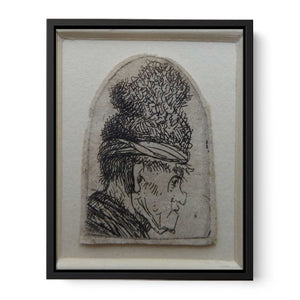 Grotesque Profile Man In A High Cap Painting