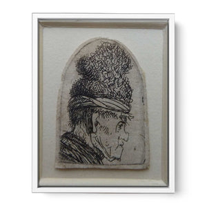 Grotesque Profile Man In A High Cap Painting