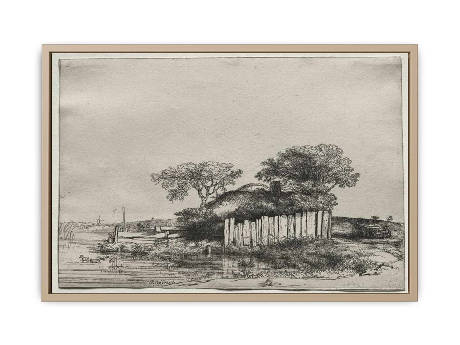 Cottage With A White Paling Painting