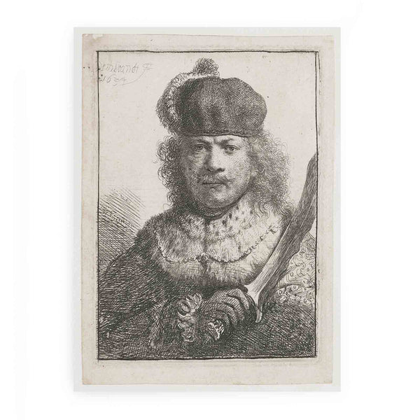 Self-Portrait With Raised Sabre Painting