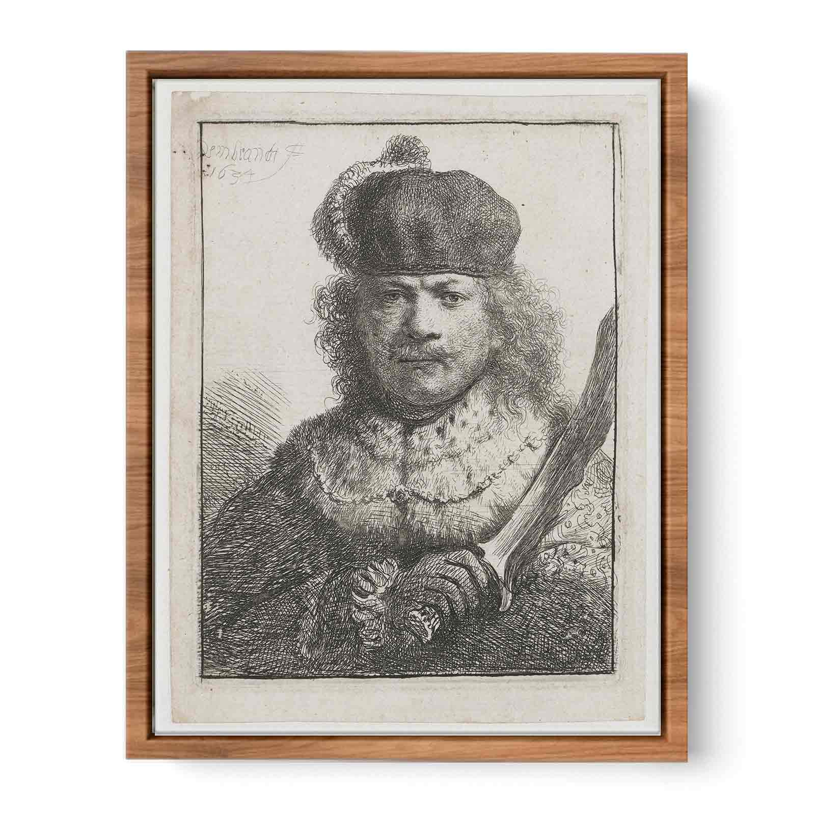 Self-Portrait With Raised Sabre Painting