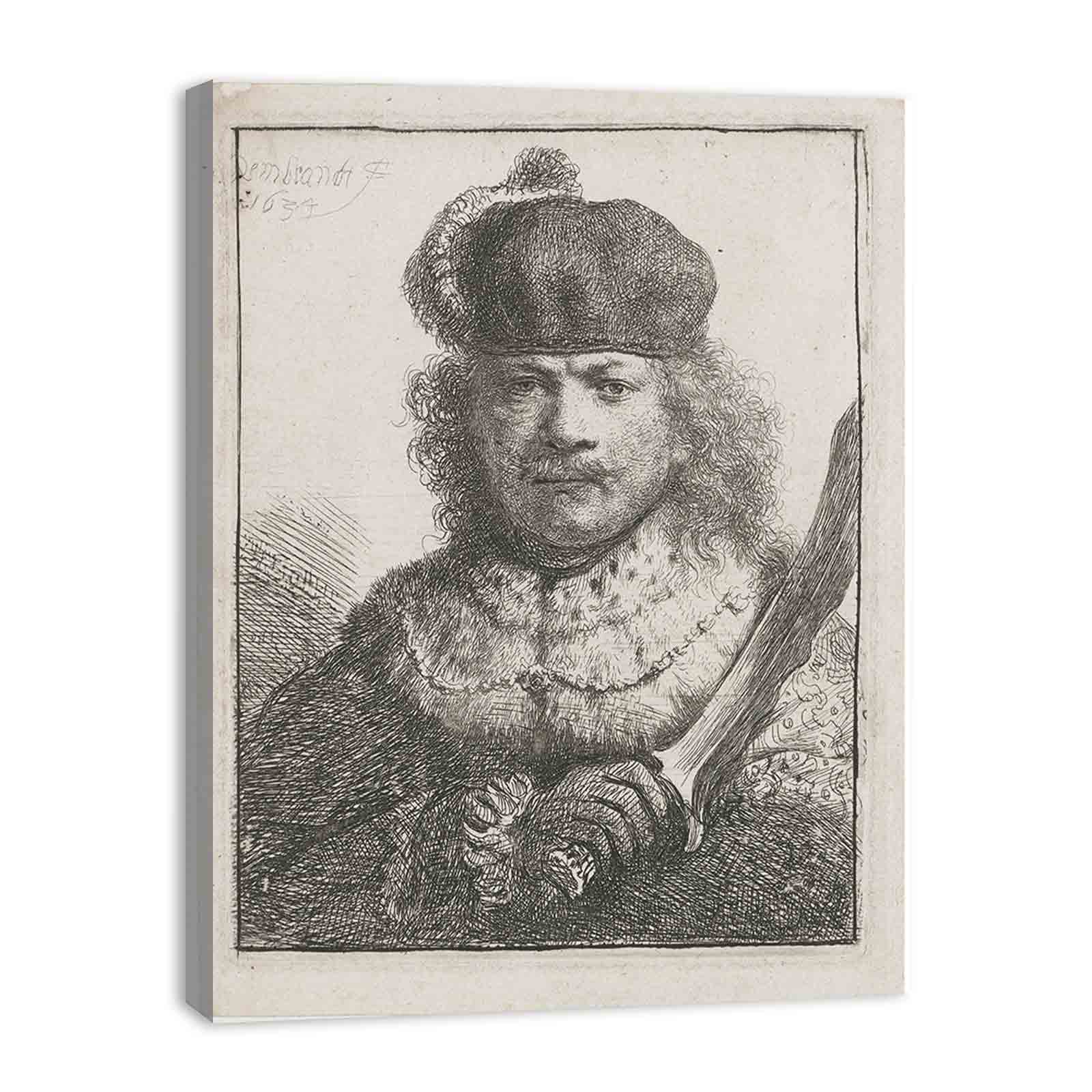 Self-Portrait With Raised Sabre Painting