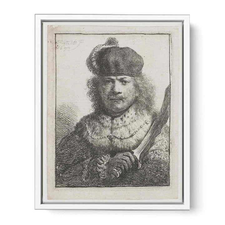 Self-Portrait With Raised Sabre Painting