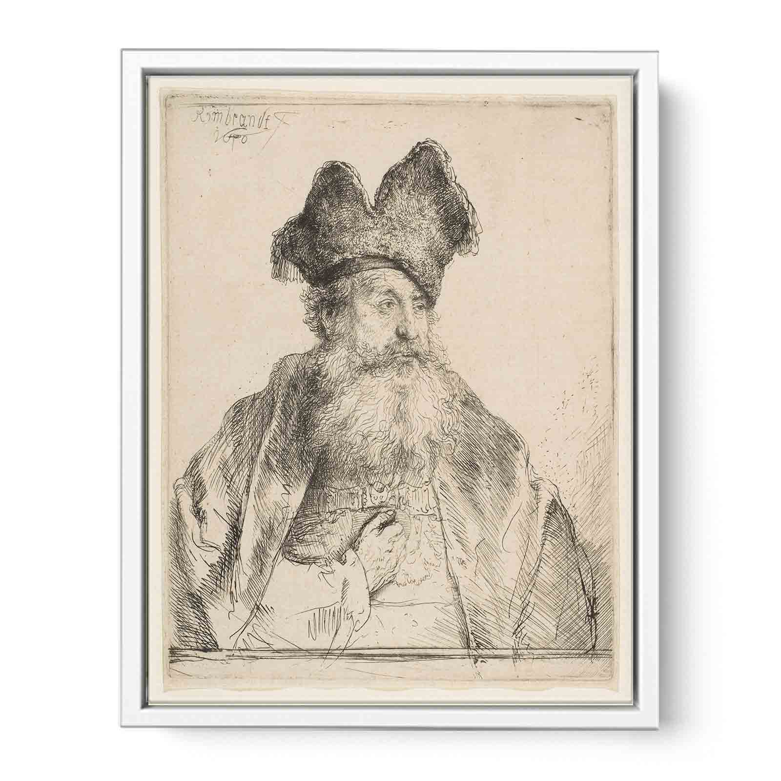 An old Man with a divided Fur Cap Painting