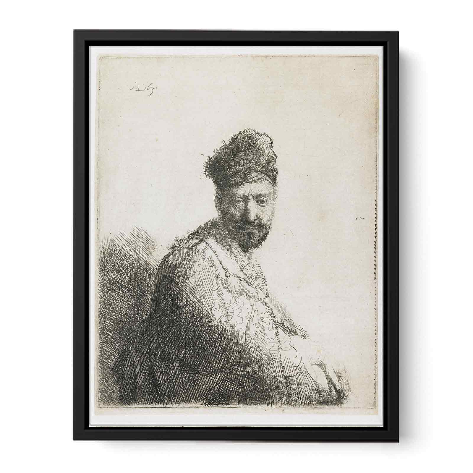 A bearded Man in a furred oriental Cap and Robe the Artist's Father Painting