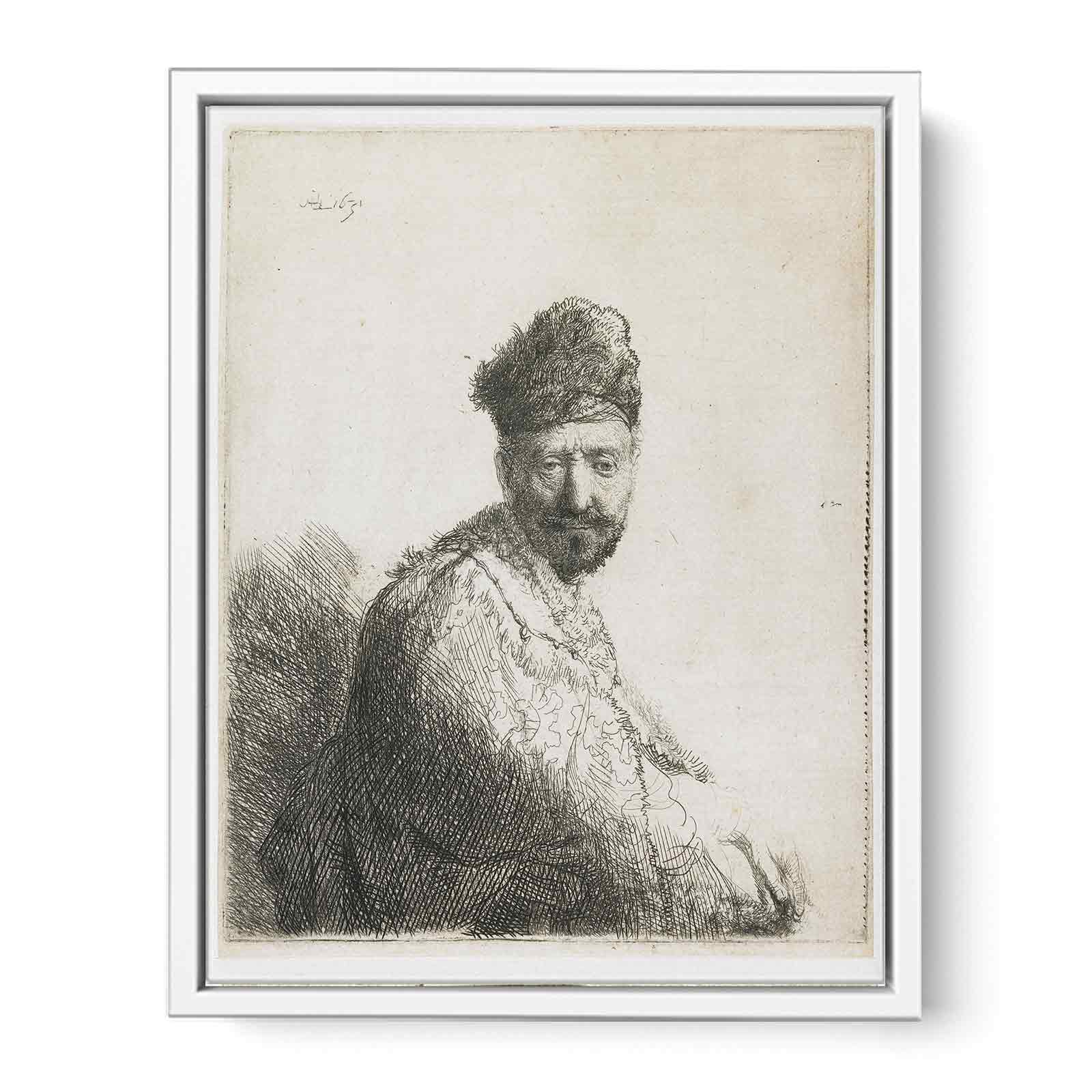 A bearded Man in a furred oriental Cap and Robe the Artist's Father Painting