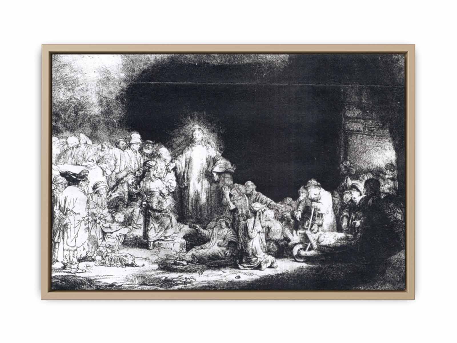 The Little Children Being Brought to Jesus, The 100 Guilder Print 1647-49 Painting