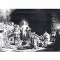 The Little Children Being Brought to Jesus, The 100 Guilder Print 1647-49 Painting