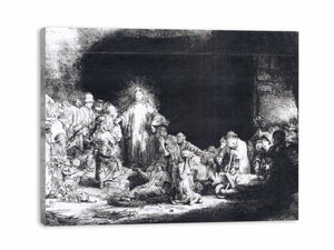 The Little Children Being Brought to Jesus, The 100 Guilder Print 1647-49 Painting
