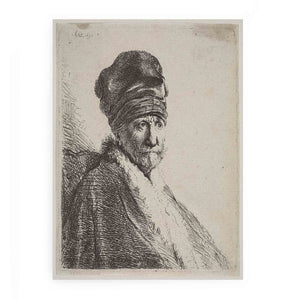 Bust of a Man wearing a High Cap (The Artists Father ) Painting