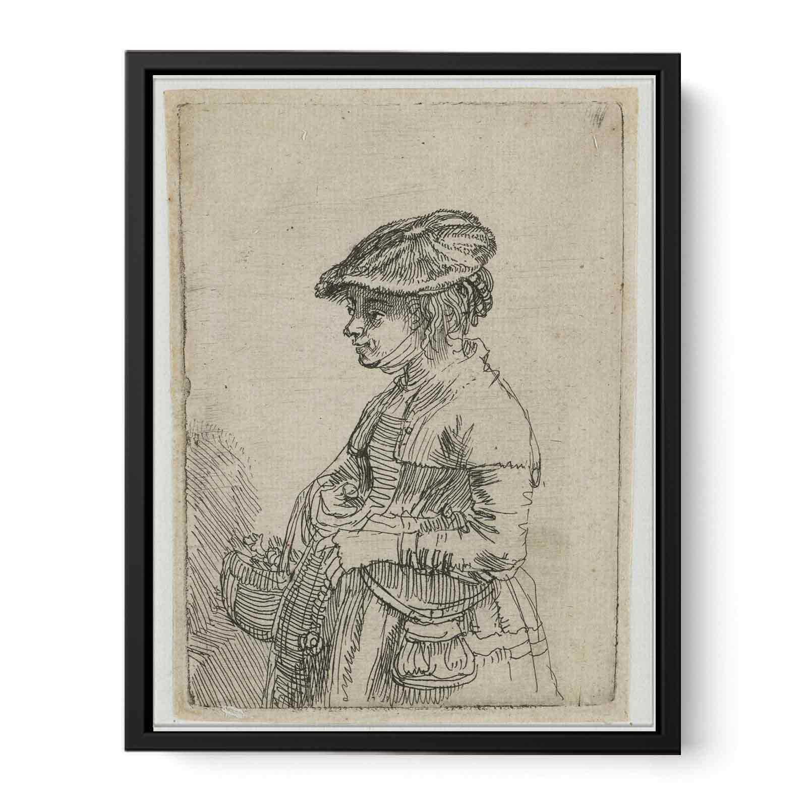 Girl With A Basket Painting