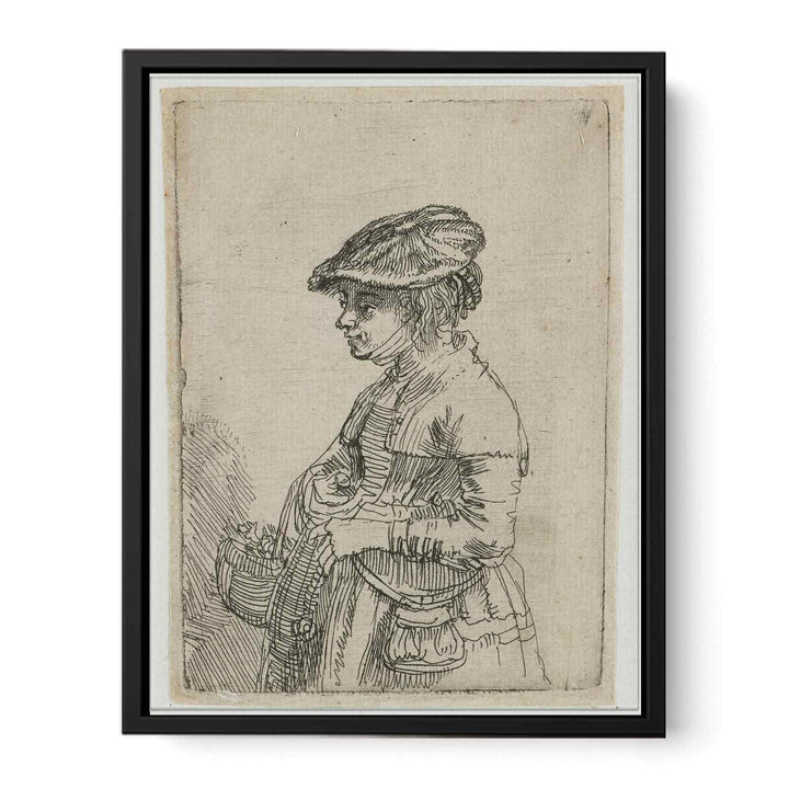 Girl With A Basket Painting