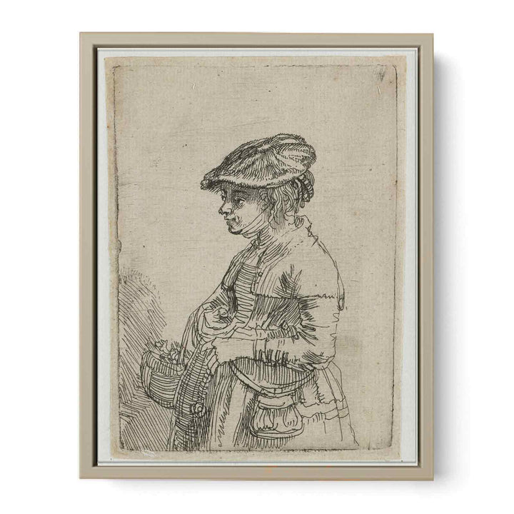 Girl With A Basket Painting