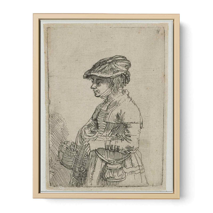 Girl With A Basket Painting