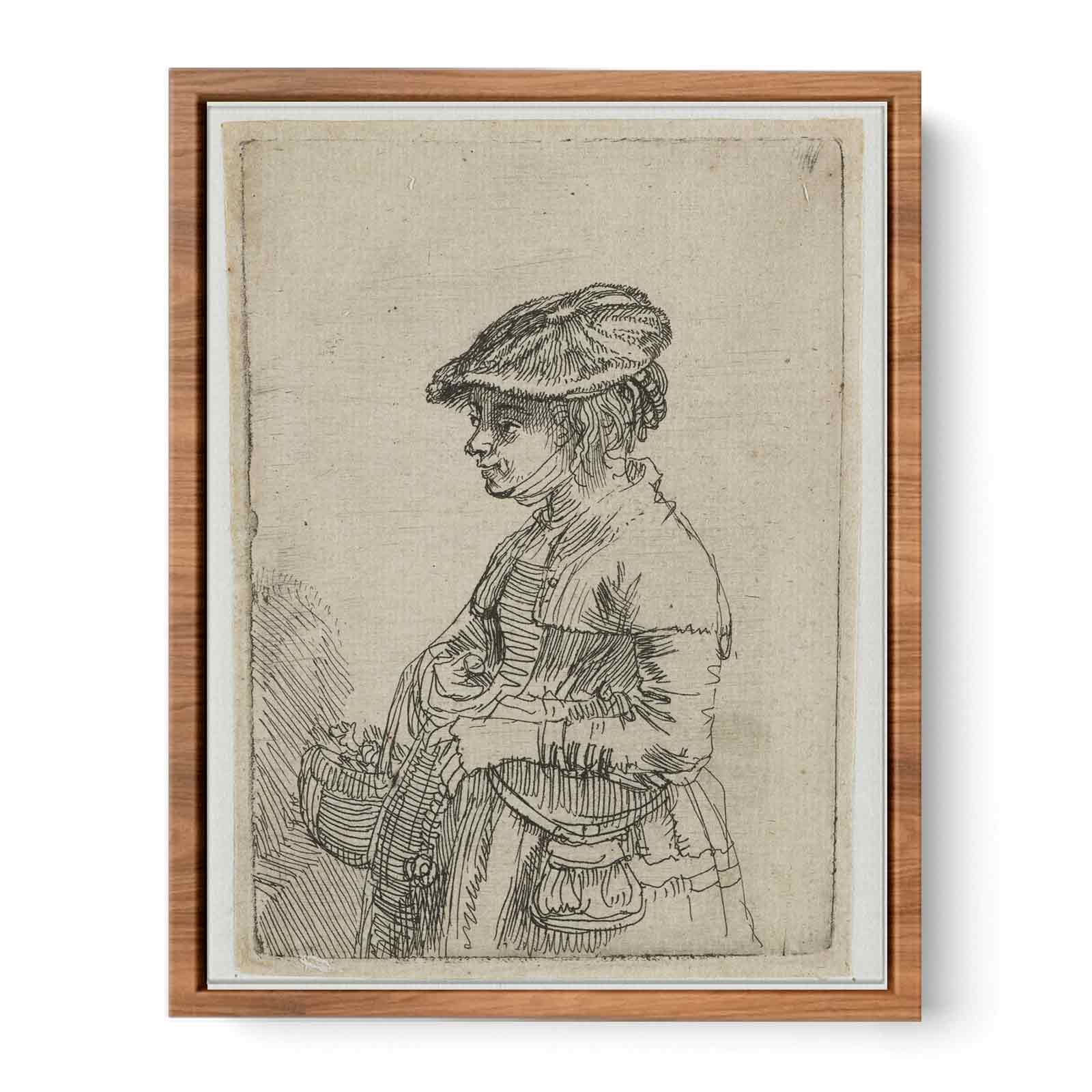 Girl With A Basket Painting